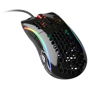 Glorious Model D Gaming-Maus - weiß & schwarz , glossy. Kabelgebunden