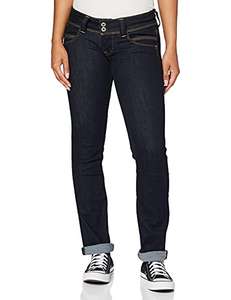 Pepe Jeans Venus (Gr. 24W bis 34W) Damen Stretch Jeanshose in dunkelblau [Amazon Prime] Straight Fit & Low Waist