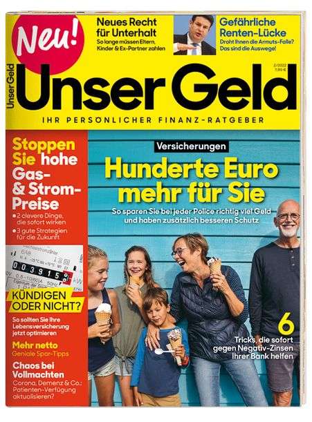 Finanzmagazine im Abo: Rente & Co Abo für 36,40 € mit 10 € Universal-Tankgutschein | Unser Geld Abo für 45 € mit 15 € Univers.-Tankgutschein