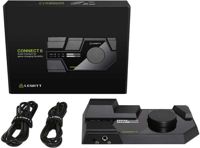 Lewitt Connect 6 Audio-Interface (2x XLR, 2x 6.35mm Out, AUX In & Out, 2x Kopfhörerausgang, 3x USB-C, DSP-Effekte)