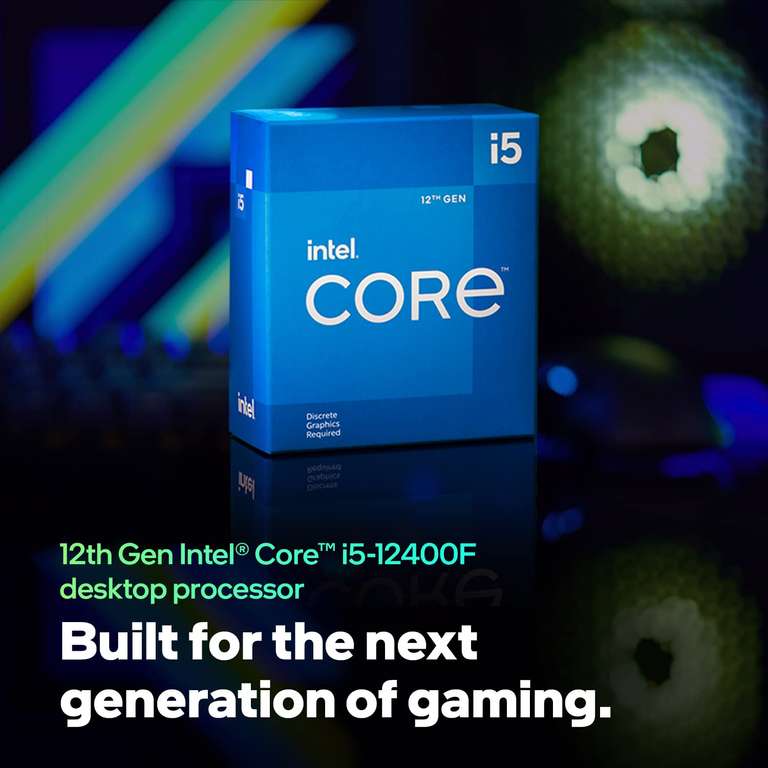 Intel Core i5-12400F 12. Generation Desktop Prozessor (Basistakt: 2.5GHz, 6 Kerne, LGA1700, RAM DDR4 und DDR5 bis zu 128GB) BX8071512400F
