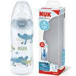 [Prime] NUK First Choice+ Babyflasche | 6–18 Monate | Temperature & Flow Control | Anti-Colic-Ventil | 300 ml | BPA-frei | blaues Krokodil