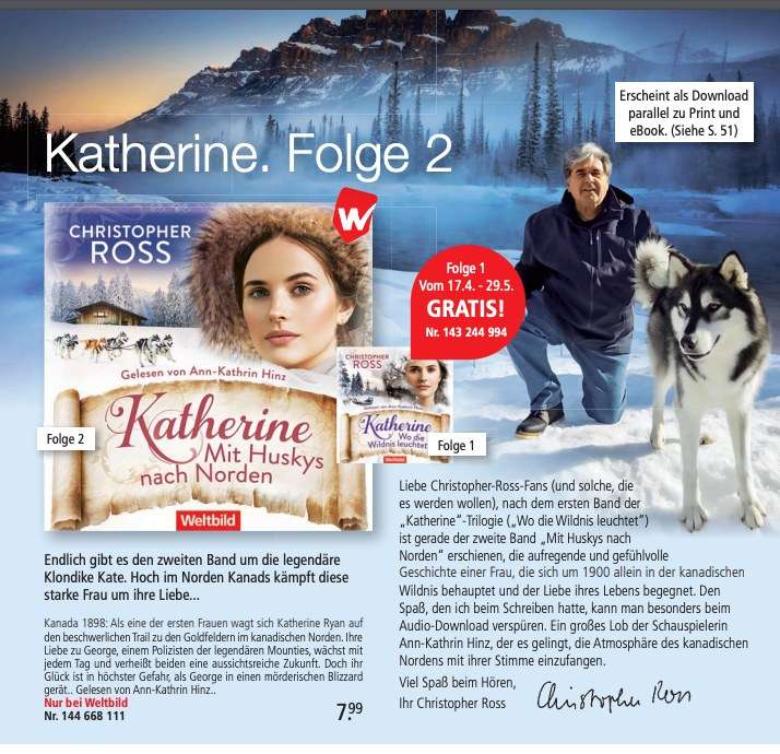 [Gratis / Kostenlos] Hörbuch-Download "Christopher Ross: Klondike-Kate-Saga (1) Katherine • Wo die Wildnis leuchtet" (Teil 1 von 2 der Saga)