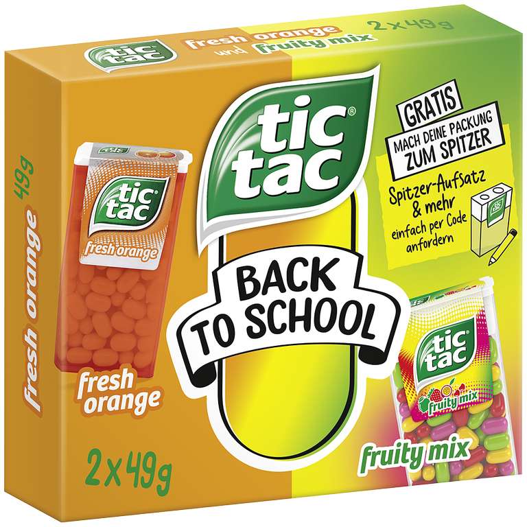 Gratis Back to School-Set beim Kauf einer tic tac Aktionspackung