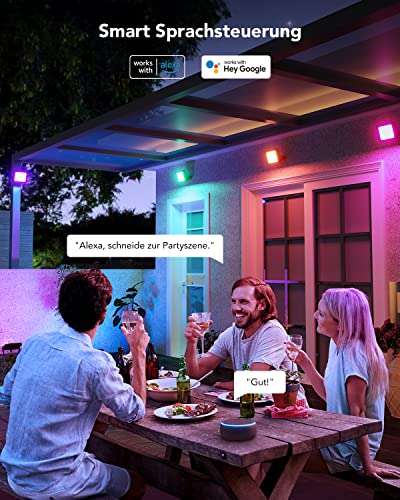 (Prime mit Coupon) Govee Smart LED Strahler, RGBICWW WiFi Outdoor Strahler Funktioniert mit Alexa