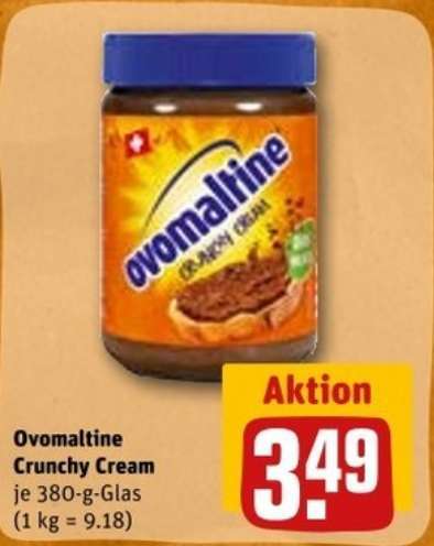 [Rewe] Ovomaltine Crunchy Cream Glas ohne Palmöl für 2,49€ (Angebot + Coupon) | 17.07.-22.07.