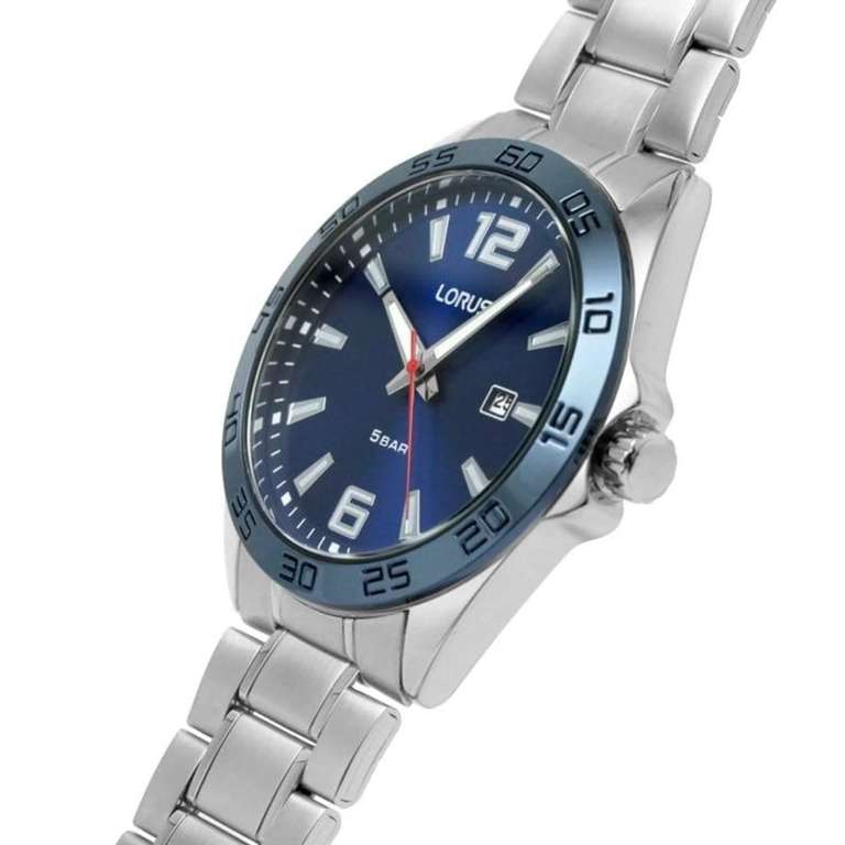 Lorus Sport Herren-Uhr mit Titankarbidauflage und Metallband RH913NX9