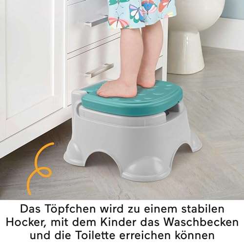 Fisher-Price - 3-in-1-Töpfchentrainingsstuhl für Kinder und Fußbank abnehmbarer Toilettenring, waschbarer Eimer, Babytöpfchen, HPY87 (Prime)