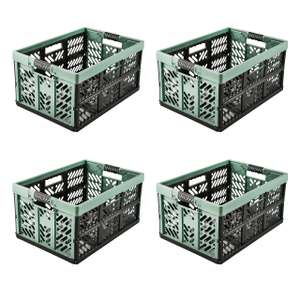 keeeper 4x Stabile Profi-Klappboxen mit Soft-Touch Griffen, 45 l, Ben, Nordic Green (Grün) 10€ pro Box