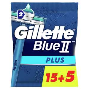[Amazon] Gilette Blue II Plus-Einwegklingen für Männer, 20 Stück