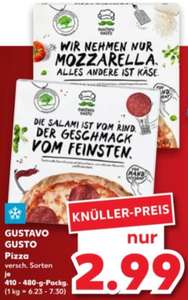 Gustavo Gusto Pizza verschiedene Sorten je 410 - 480g Packung für 2,99 - 3,33€ je nach Region