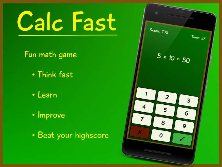 [google play store] Calc Fast (Mathe-Spiel) 4,2*/5 >500k Downloads