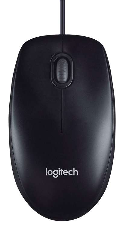 Logitech M90 Maus mit Kabel, 1000 DPI Sensor, USB-Anschluss, 3 Tasten, Für Links- und Rechtshänder, PC/Mac (Prime)