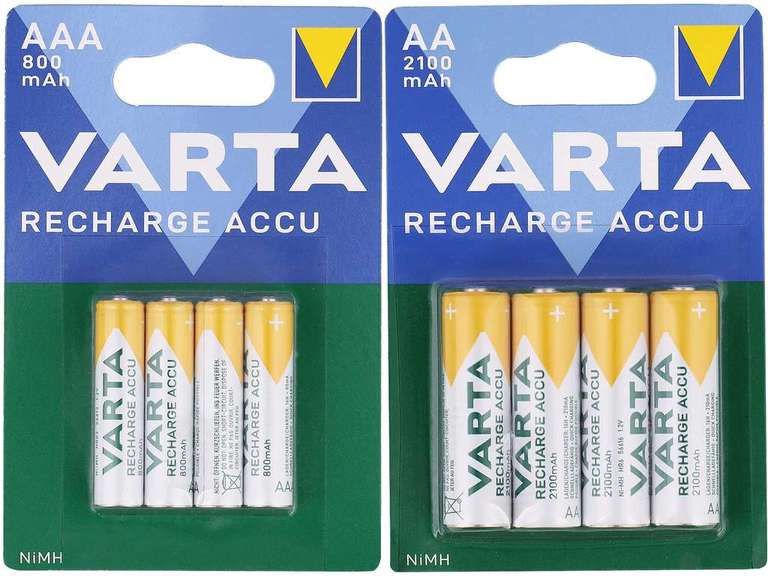 [ACTION] Varta 4er-Pack NiMH Akkus: AA (3,99€) oder AAA (2,99€) // Varta Pocket Charger 57642 V2
