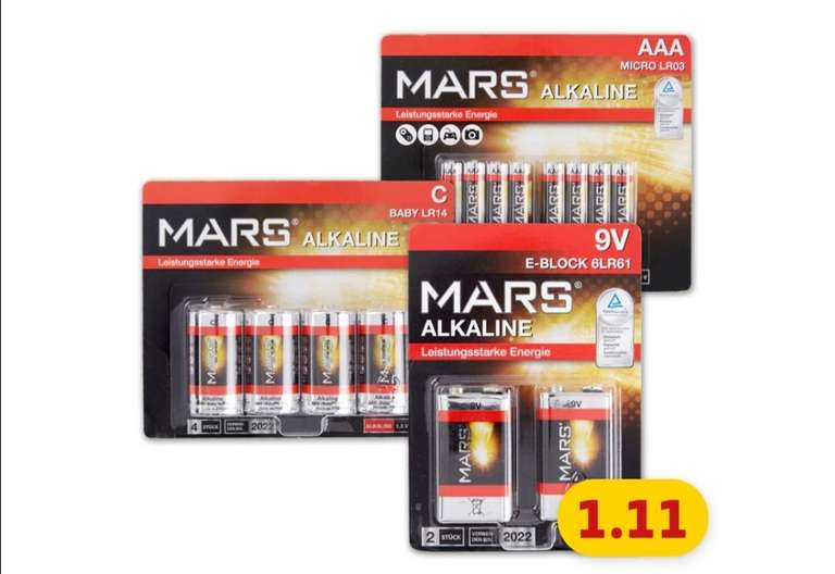 [Penny] Alkaline Batterien (AAA, AA, C, 9V) für 1,11 mit der App