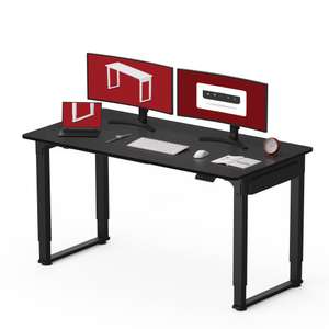 SANODESK elektr. höhenverstellbarer Schreibtisch 140x70 cm in schwarz oder weiß | 2 Motore, Memory-Steuerung