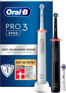 Oral-B Pro 3 3900 Elektrische Zahnbürste, Doppelpack & 3 Aufsteckbürsten