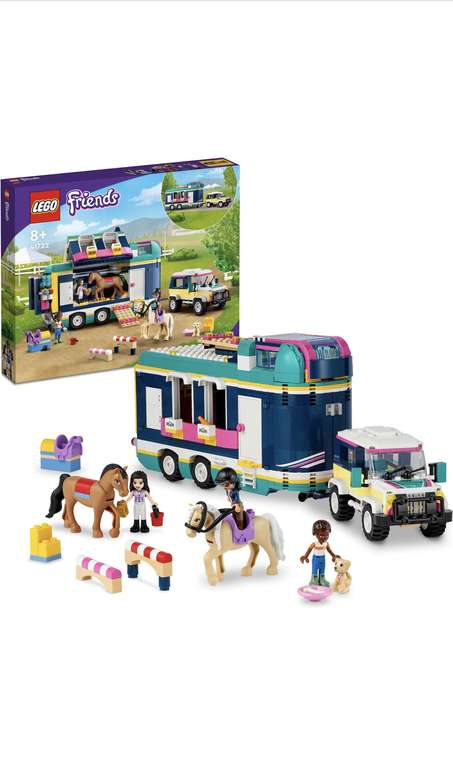 LEGO 41722 Friends Pferdeanhänger mit Spielzeug-Auto (Prime)