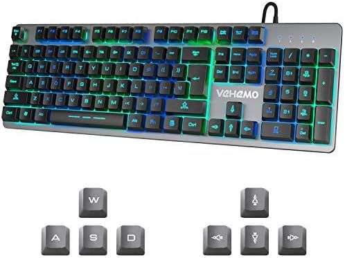 Gaming Tastatur von Vehemo USB Wired RGB mit LED Hintergrundbeleuchtung in 7 Farben
