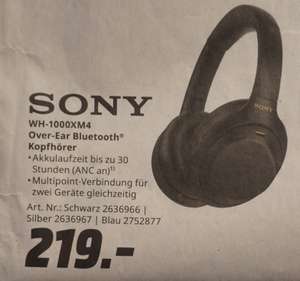 [Media Markt Saturn] Sony WH-1000XM4 219€ WH 1000 X M4 Over Ear Bluetooth Kopfhörer 25.03. - 06.04.2024