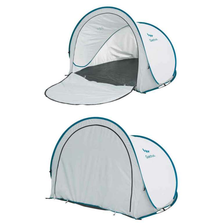 QUECHUA Pop-up Schutzzelt/Strandmuschel 2 Seconds XL Fresh, Maße 150x150 cm für 24,99€ | Campinglampe 3,99€ [Decathlon Abholung]