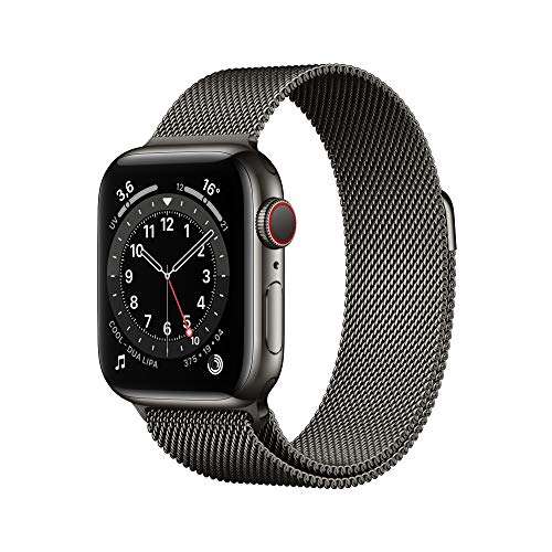 [Amazon.es] Apple Watch Series 6 (GPS + Cellular) 40mm Edelstahl graphit mit Milanaise-Armband graphit