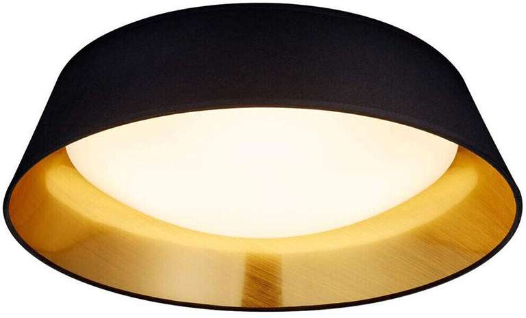 Reality LED-Deckenleuchte R62871879 schwarz weiß gold Stoff Kunststoff H/D: ca. 12x45 cm 18W