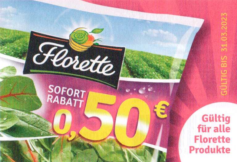 0,50€ Rabatt Coupon für den Kauf eines Florette Produktes nach Wahl bis 31.03.2023
