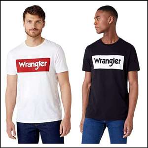 (AMAZON PRIME) Wrangler Herren T-Shirt Logo Tee In Schwarz und Weiß Größe S/M/L/XL/XXL