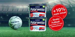 Gratis Fußball bei Kauf von 2x Schöner Wohnen Polarweiss Aktionseimern