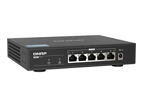 [amazon] Qnap QSW-1105-5T 5 Port 2,5 Gbps Auto Negotiation (2,5 G/1 G/100 M), Unmanaged Switch