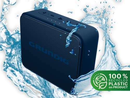 [Prime] Grundig GBT Jam Earth Bluetooth Lautsprecher aus 100 % recyceltem Kunststoff, 3.5 W RMS, bis zu 30 Meter Reichweite, Wasserdicht