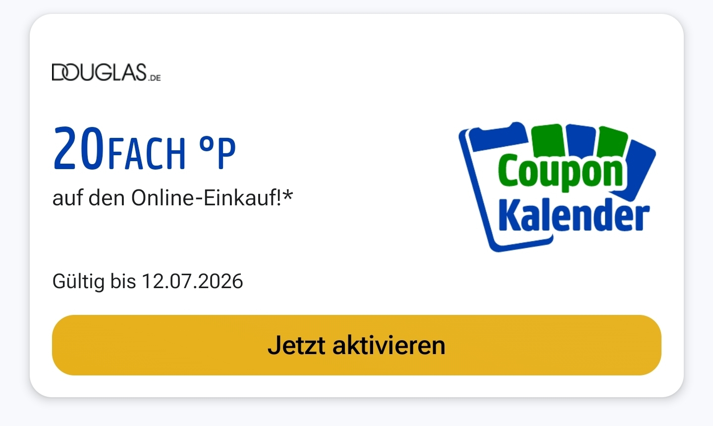 [Payback] 20fach Punkte auf den Online-Einkauf bei Douglas, entspricht 10% Rabatt