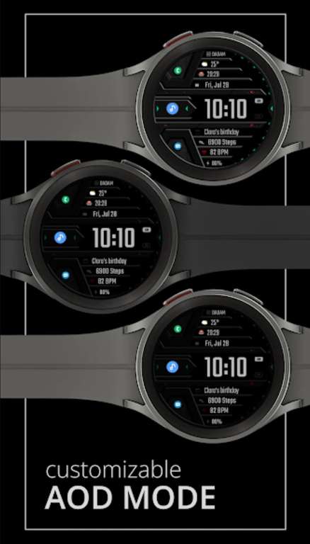 DADAM62 Digital Watch Face für 0€ (WearOS Watchface, digital) (Google Play Store)