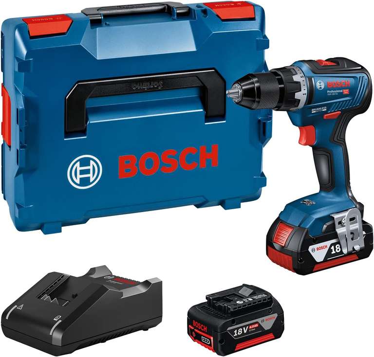 Bosch Professional GSR 18V-55 + 2x 4.0 AH Akkus + Ladegerät + L-Boxx