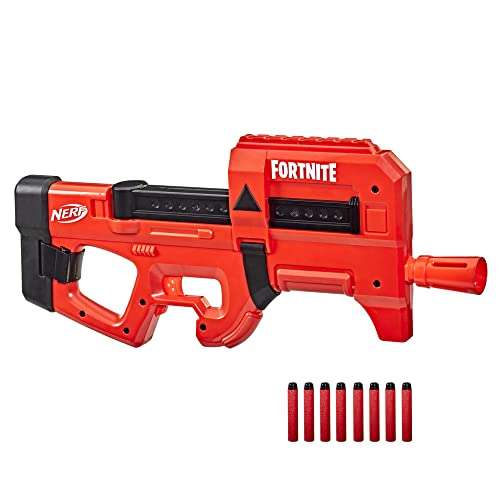 [Prime]Nerf Fortnite Compact SMG motorisierter Blaster, Ultrarot-Tarnung, 8-Dart Magazin, 8 Nerf Elite Darts aus Schaumstoff