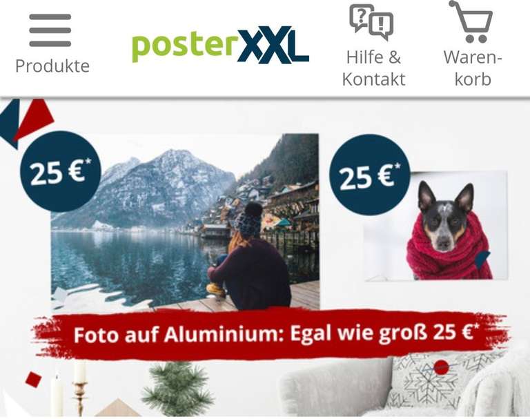 Foto auf Aluminium bei PosterXXL, bis 70x50cm nur 25€