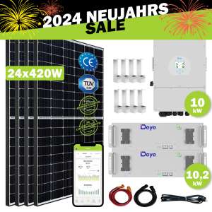 Neujahrsdeal in Hessen: Solar Anlage 10,1kWp/10kWh bestehend aus JA Glas-Glas Solarmodulen und Deye WR und Speicher