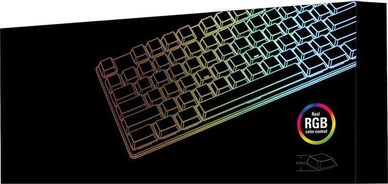 Sharkoon PureWriter TKL RGB Gaming-Tastatur weiß (Kailh Choc Low Profile Red, RGB-Einzeltastenbeleuchtung, 1.5m USB-Kabel)