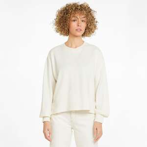PUMA HER Summer Damen Sweatshirt mit Rundhalsausschnitt weiß (Gr. XXS - 3 XL) | 57% Baumwolle, 40% Polyester, 3% Elasthan