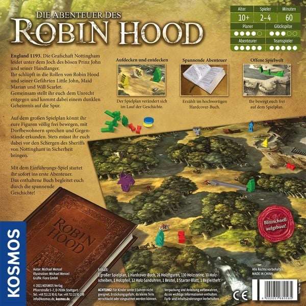 Die Abenteuer des Robin Hood / Kooperatives Brettspiel / nominiert zum Spiel des Jahres / Gesellschaftsspiel / Kosmos / bgg 7.6 [prime]