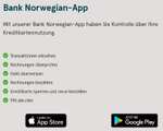 Bank Norwegian | gratis VisaCard | bis 70€ Prämie | weltweit kostenlos zahlen, gebührenfrei Bargeld, div. Versicherungen | 100% Lastschrift