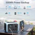 Bluetti PowerOak AC50S Power Station | 500Wh | 2x 230V bis 300W | USB-C 45W | 4x USB-A | 10W Qi-Pad | 3x 12V | optional Solarpanel-Anschluss