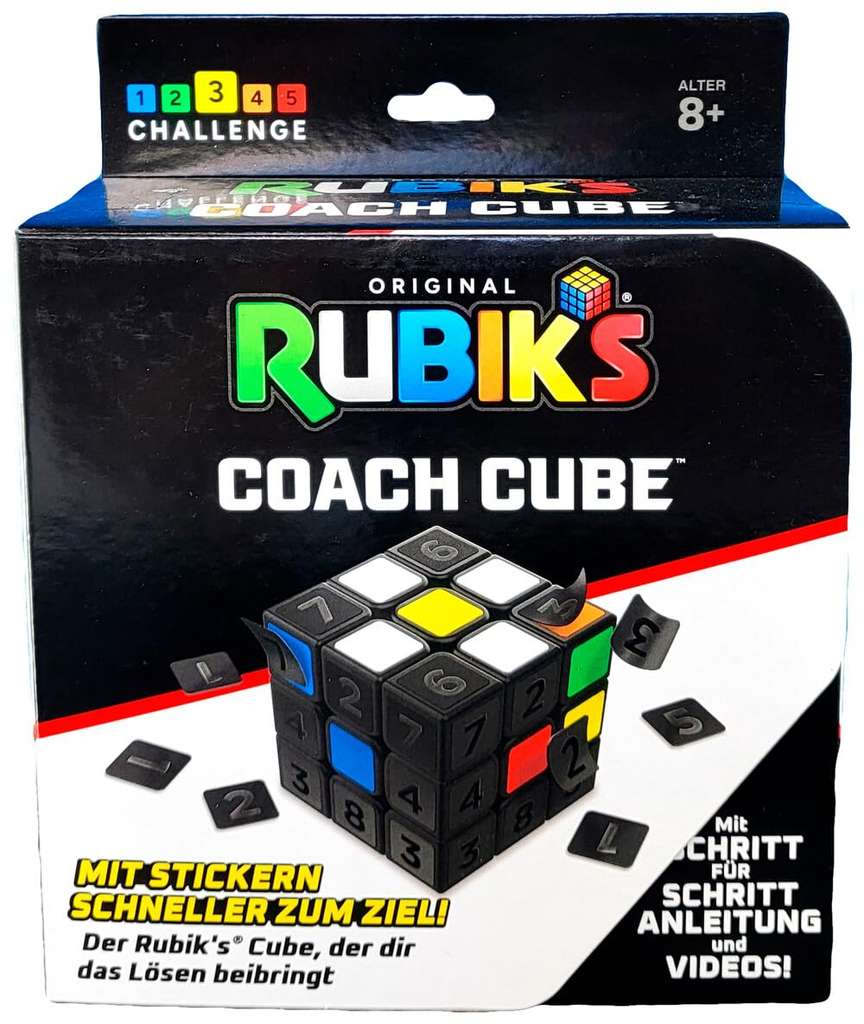 Rubik’s Coach Cube 3x3 – Zauberwürfel zum Lösenlernen mit Sticker-Anleitung für 6,99 € bei Amazon