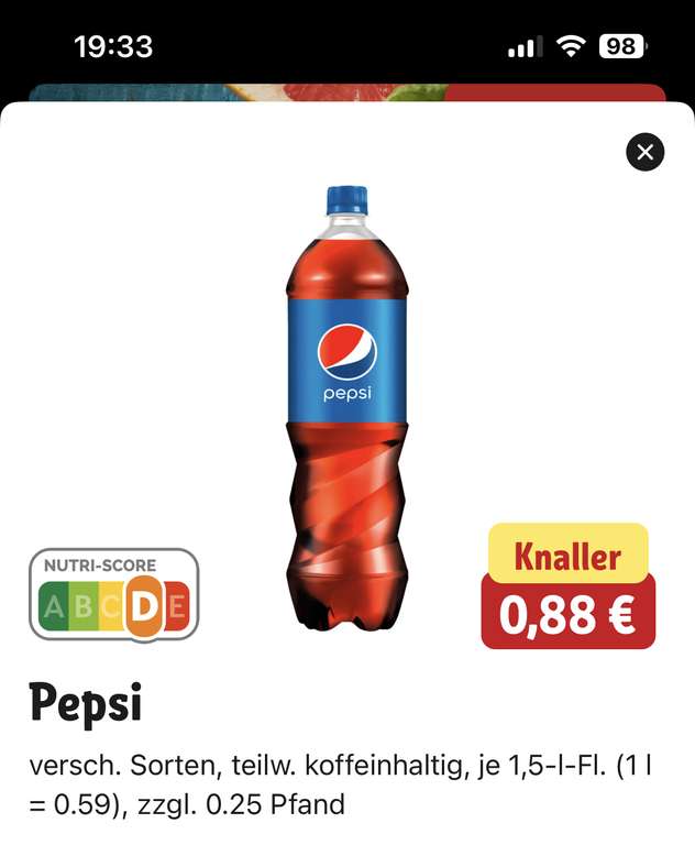 Pepsi 1,5 Liter, versch. Sorten (Zero, Schwipp Schwapp, Mirinda, 7Up) bei Rewe