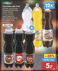 STARDRINK Cola oder Limonade 12x 1,5l PET-Fl. für fünf Euro in Filialen von NETTO MD