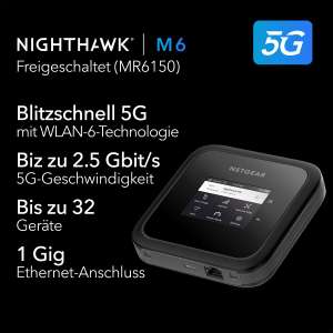NETGEAR Nighthawk M6, 5G Router Sim-Karte WiFi 6,, , 4G/5G Hotspot, Ultraschnell, bis zu 2.5 GBit/s (MR6150)