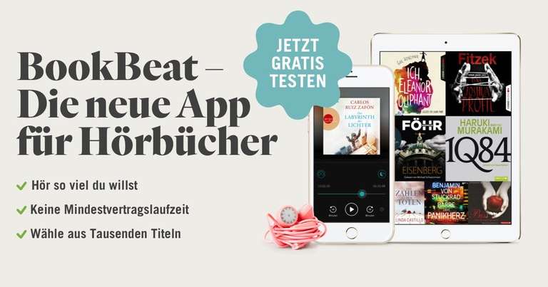 BookBeat: Hörbuch-Streaming 75 Tage kostenlos testen (Neukunden)