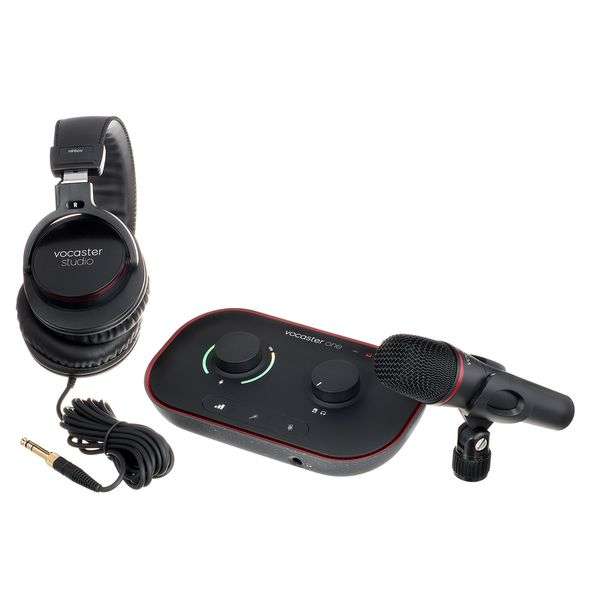 Focusrite Vocaster One Studio Bundle: Audiointerface, XLR Mikrofon, Kopfhörer (auch Two und Einzelgeräte)