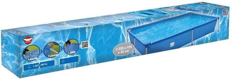 HAPPY PEOPLE Frame-Pool Stahlrahmen mit blauer strapazierfähiger Poolfolie | (BxLxH: 228 x 159 x 42 cm)